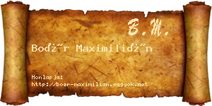 Boér Maximilián névjegykártya